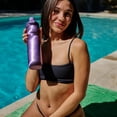 thumbnail image 7 of BOTTLE BOTTLE Insulated Water Bottle 24 oz with Handle and Flip Tops Lids Stainless Steel Water Bottle Push Button Lid Leak proof Portable for Running Travel Sports Hiking purple, 7 of 7