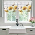 thumbnail image 4 of Yellow Sunflowers Balloon Curtains 63 Inch Length for Living Room/Bedroom, Vintage Country Flowers Butterfly Wood Board Rod Pocket Privacy Door Curtains Decorative Tie Up Shade for Window 52"x63", 4 of 8
