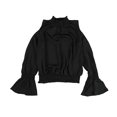 thumbnail image 1 of bar III Blusa de punto fruncido de manga dividida para mujer, negro, pequeño bar III Tejer, 1 of 2