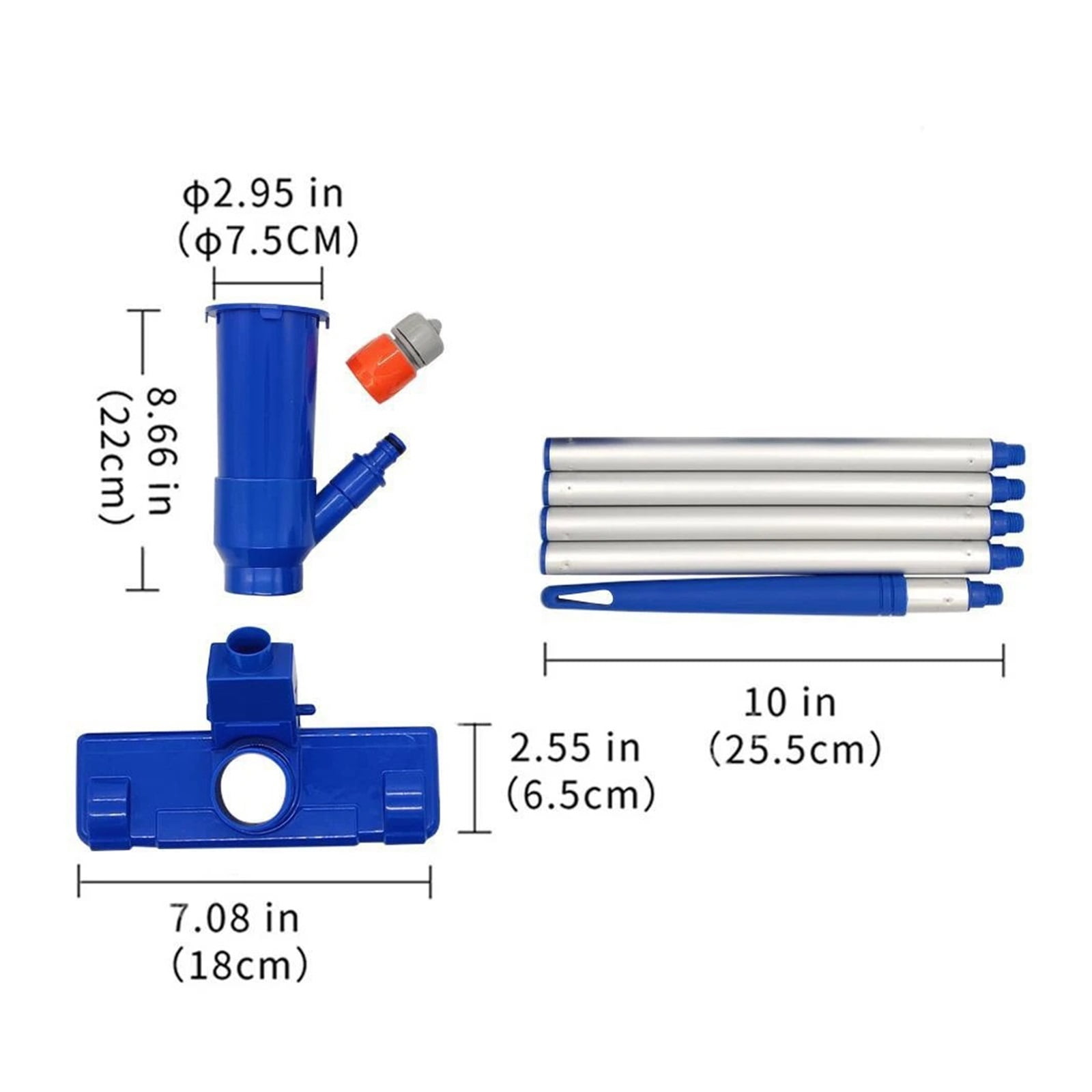 Portable Swimming Pool Vacuum Cleaner Cleaning Tool Disinfect Suction Head Pond Fountain Pool Vacuum ,Efficient Cleaning