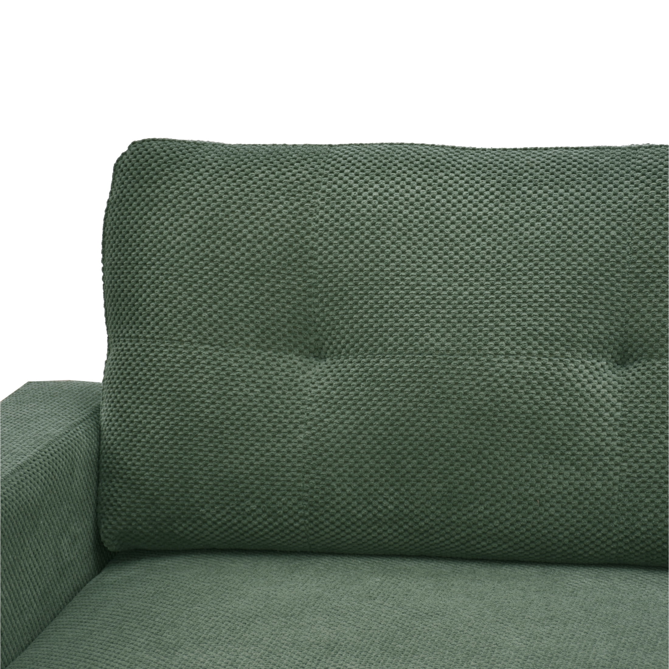Noble House 65" Mid-Century Modern Loveseat Sofa, Nubby Upholstery, Solid Wood Legs, Dark Green