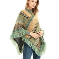 thumbnail image 5 of Green Scarfs Scarf Ladies Ethnic Style Retro Sassel Head Cape Thick Color Striped Shawl Scarf, 5 of 5
