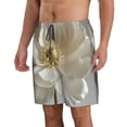 thumbnail image 2 of Kdxio Elegant Ivory Flower Pattern Mens Casual Shorts - Drawstring Summer Beach Sports Shorts for Men, 2 of 5