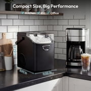 EUHOMY Countertop Nugget Ice Maker, 33Lbs/24H, Ready in 5 Mins, Self-Cleaning Portable Ice Machine, Black