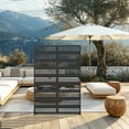 thumbnail image 3 of MAYEERTY 72×47" Outdoor Black Metal Privacy Panel Screen for Backyard & Garden, Wide-narrow Louvered Pattern, 3 of 8