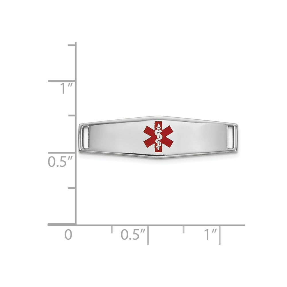 for Women Diamond2Deal 14k White Gold Epoxy Enameled Medical ID Plate for Bracelet # 816 for Women Diamond2Deal 14k White Gold Epoxy Enameled Medical ID Plate for Bracelet # 816