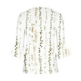 thumbnail image 5 of Aloohaidyvio Tops Clearance,Womens Summer Tops Fold Printed Regular 3/4 Sleeves V Neck Button Blouse, 5 of 5