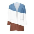 thumbnail image 7 of MKOSPLRT 5-14 Years Girls Color Block Print Long Sleeve Open Front Cardigan Casual Button Down Knee Length Coat with Pockets, 7 of 7
