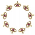 thumbnail image 6 of U8MO 10pc Colorful Brass Micro Pave Cubic Zirconia Eye Pendants Dangle Charms 15x12mm, 6 of 6