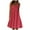 Red, variant on AOOCHASLIY Ladies Dresses Women's Summer Boho Floral Print Dress Short Sleeve Crew-Neck Loose Dress Beach Dress Sun Dress Ruffled Flowy Midi Dress
