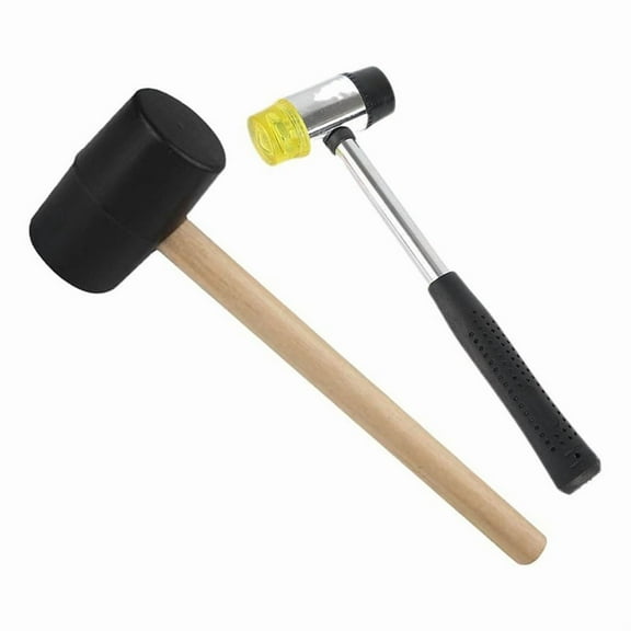 2 PCS Rubber Hammer, Multi-Function Hammer, Suitable for Crafts, Woodworking, Flooring, Camping and Other Industries,1set * rubber mallet