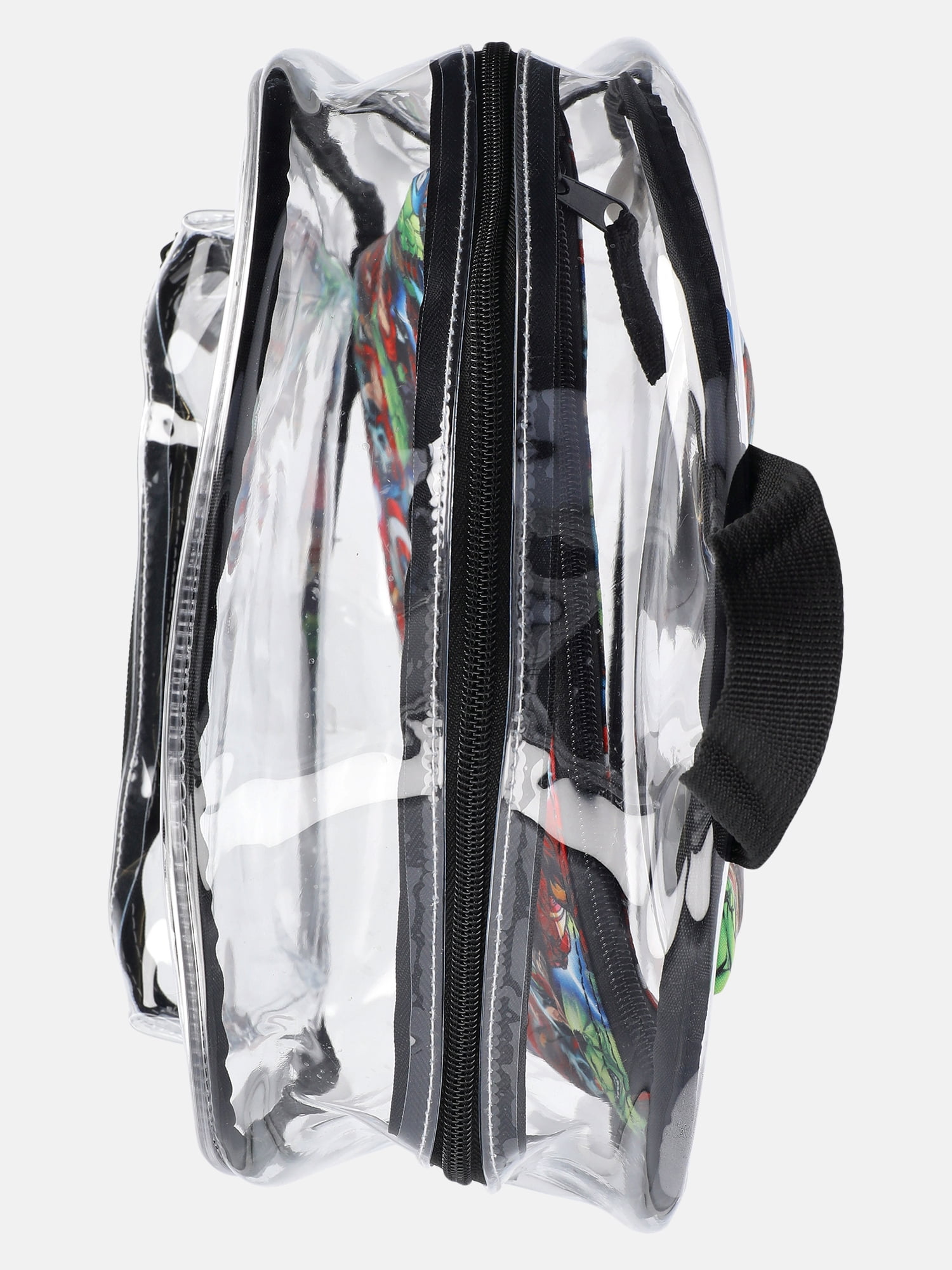 Marvel Avengers 17" Unisex Clear Backpack with Printed Laptop Sleeve, Black