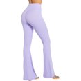 thumbnail image 6 of Womens Flare Leggings with Tummy Control Crossover Waist and Wide Leg, 6 of 14