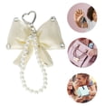 thumbnail image 3 of Unique Bargains 1 Pc Handbag Charms Keychains Faux Pearl Bow Bag Accessories Beige, 3 of 5