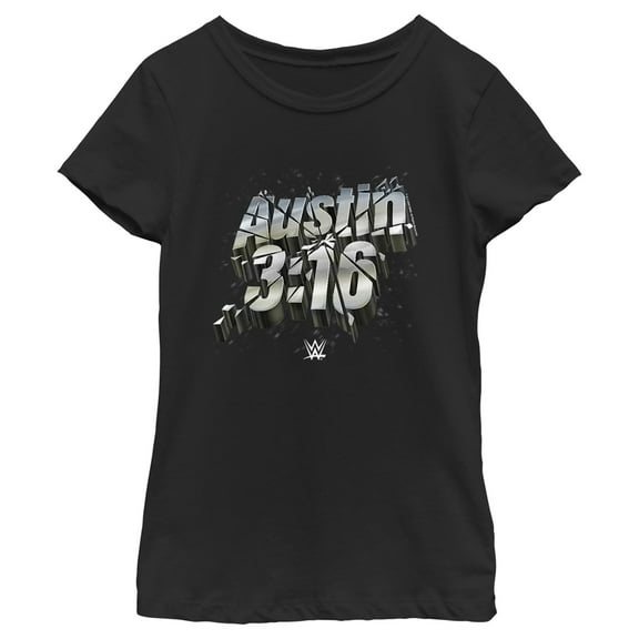 Girl's WWE Austin 3:16 Graphic Tee Black Small
