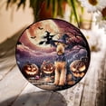 thumbnail image 3 of Spooky Halloween Night Witch Airedale Terrier Glowing Pumpkins Stained Glass Suncatcher Dale Waterside Dog Lover Window Hanging Sign Decor - 12015, 3 of 5