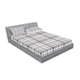 thumbnail image 2 of Ambesonne Geometric Fitted Sheet & Pillow Sham Set, Vertical Line Square, Full, Grey White, 2 of 2
