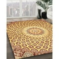 thumbnail image 2 of Ahgly Company Indoor Square Traditional Bold Yellow Medallion Area Rugs, 8' Square, 2 of 6