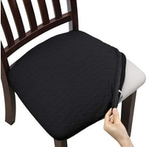 Kitchen Chair Seat Cushion Protector Covers Set of for Dining Room, Stretch Removable Washable Dining Chair Seat Slipcovers for Home,（black）