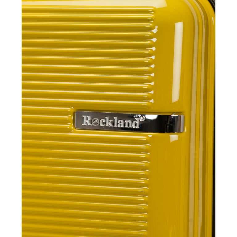 Rockland 3-Piece Yellow Polycarbonate Luggage Set