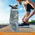 thumbnail image 6 of 32oz Transparent Sports Water Bottle with Straw for Kids Adults Outdoor School Gym Fitness Swirling Metal and Marble Pattern, 6 of 7
