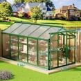 thumbnail image 4 of 6x10 FT Greenhouses for Outdoors Walk-in Greenhouse with Heavy Duty Aluminum Frame and PET Panels Drainage System and Easy Assembly Outdoor Green House for Backyard Garden Planting Patio Lawn, 4 of 7
