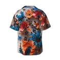 thumbnail image 6 of Lsque 3D Butterfly print Men's Cuban Collar Short Sleeve Shirt Summer Beachwear Casual Button Down Fashionable Vacation Leisure Shirt-Medium, 6 of 7