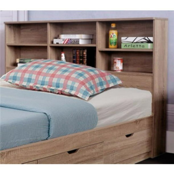 Size Bookcase Headboard With 6 Shelves, Full Bookcase Bed Frame