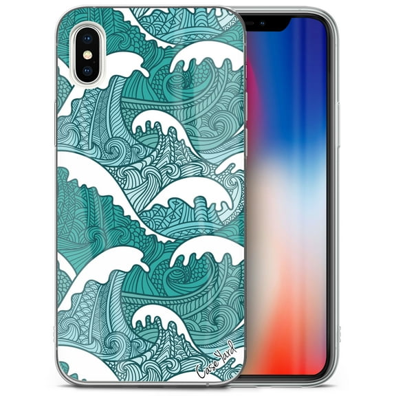 Case Yard iPhone-XS-Max Case Clear Soft & Flexible TPU Ultra Low Profile Slim Fit Thin Shockproof Transparent Bumper Protective Cover Drop Protective Cell Phone Cases (Great Wave Pattern)