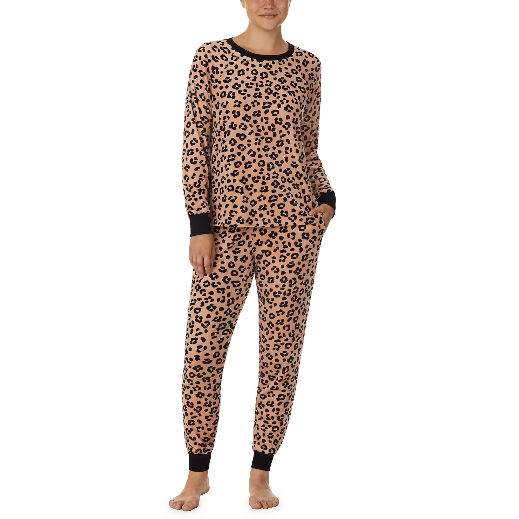 Kate Spade New York Stretch Velour Joggers PJ Set Tan Cheetah XS | Walmart  Canada