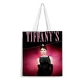 thumbnail image 1 of Breakfast at Tiffany's Bolso de tela con estampado de lienzo para mujer, bolsa de compras reutilizable y estética, con cremallera interior, regalo para mujer, 35 × 40 cm., 1 of 6