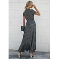 thumbnail image 5 of PRETTYGARDEN Women's Summer Wrap Maxi Dress Casual Boho Floral V Neck Short Sleeve Ruffle Hem Split Beach Long Dresses, 5 of 7