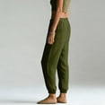 thumbnail image 5 of Cagogo Women's Harem Pants Elastic Waist Flowy Solid Boho Lounge Long Pants Party Travel Casual, Army Green M, 5 of 5