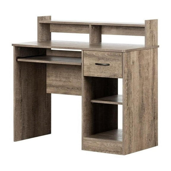 Pemberly Row Desk with Keyboard Tray-Weathered Oak-Pemberly Row