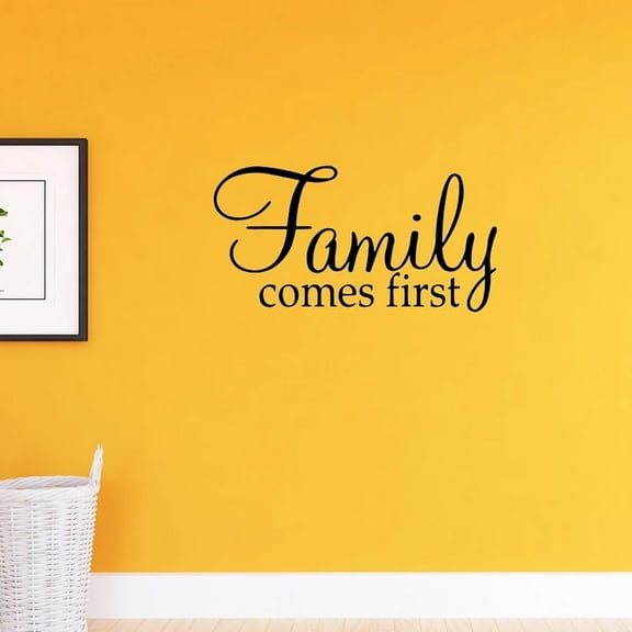 VWAQ Family Comes First Wall Decal Family Wall Art Home Decor - 1655 (12"H X 22"W)