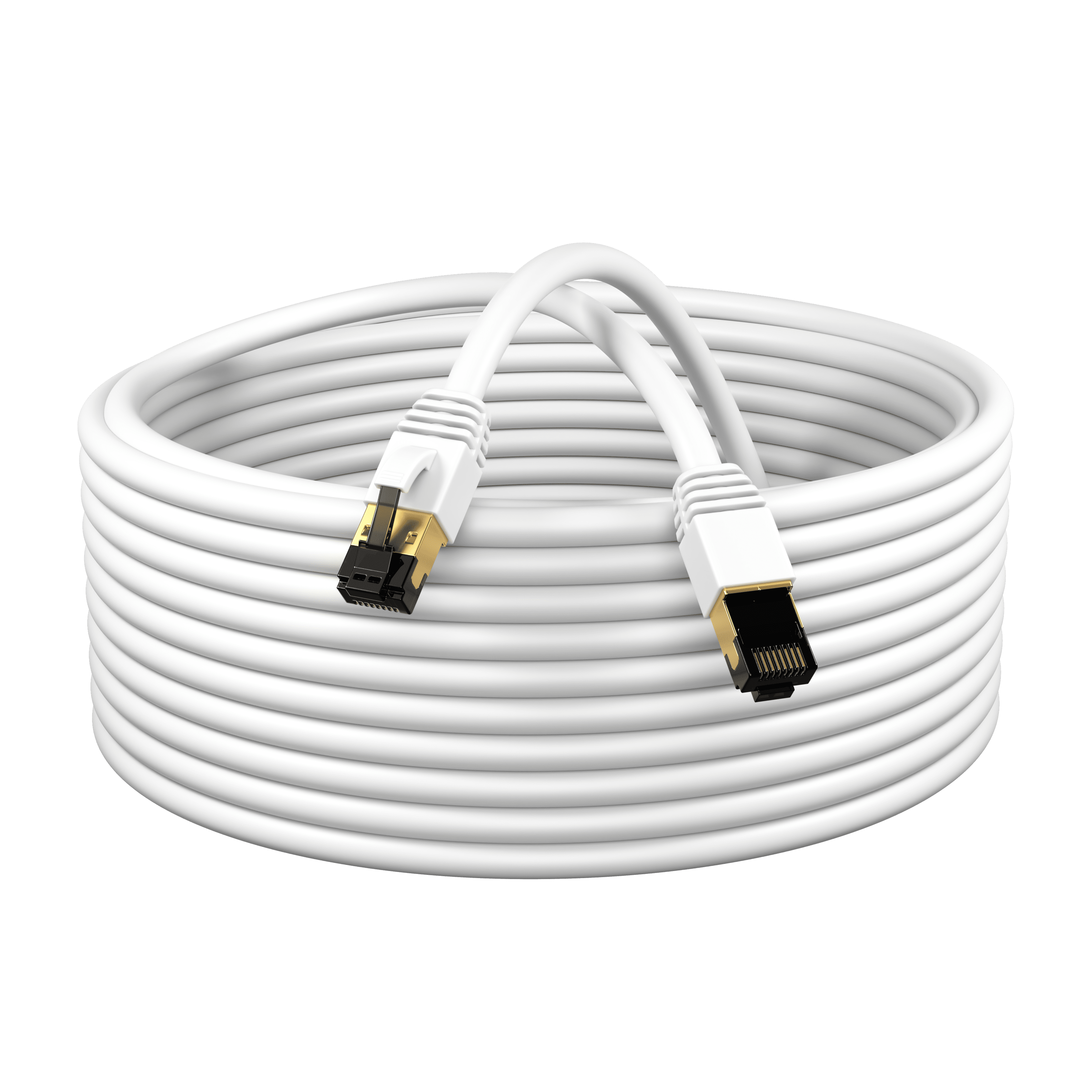 Cat8 5-Pack of 7FT Network Ethernet Patch Cable, 2000Mhz Internet Wire, For Router, Modem, PC, Laptop, TVs, Printer Cord, Consoles for Home and Office, White, Cables Direct Online