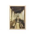 thumbnail image 1 of Antique Wall Art with Frame, Old Vintage Train Salon Inside Historical Transport Windows Curtains Arch Shape, Printed Fabric Poster for Bathroom Living Room, 23" x 35", Sepia, by Ambesonne, 1 of 2