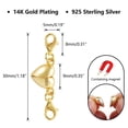 thumbnail image 2 of Alexcraft Heart Shaped Magnetic Clasps for Jewelry - Gold Silver Bracelet Clasps Closures - Magnetic Clasp Converter for Bracelet Necklace DIY Making Wedding Jewelry Accessories, 2 of 6