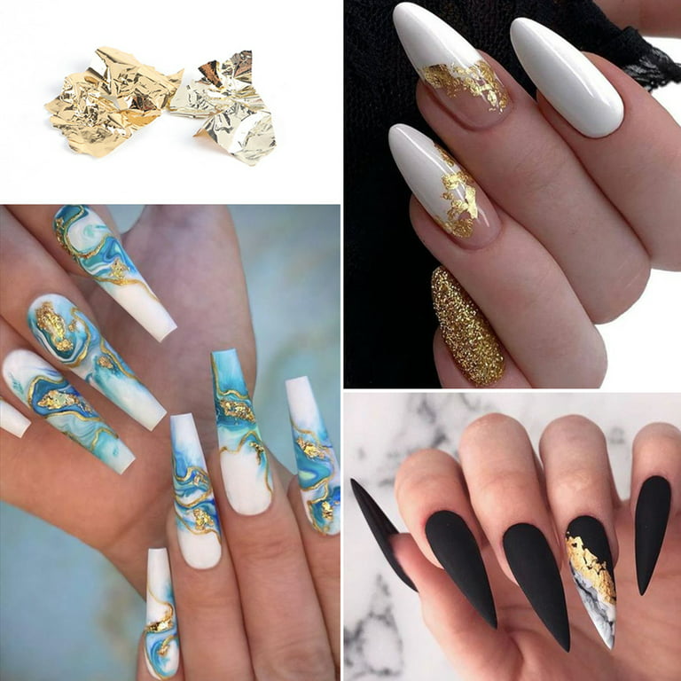 Bluethy Women Ultra-thin Manicure Decor DIY Gold Silver Foil Nail Art  Stickers for Party 