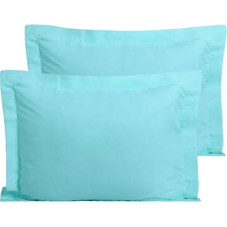 Flxxie Ultra Soft Microfiber Pillow Shams Set of 2, Queen 20" x 30", Light Blue