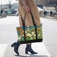 thumbnail image 4 of FORMRS Canvas Laptop Tote Bag for Women with 15.6" Computer Compartments Shoulder Handbag, Orange Floral Garden, 4 of 7