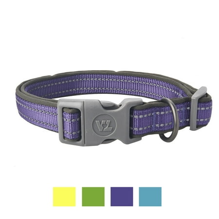 Vibrant Life Reflective Comfort Dog Collar, Purple, Large