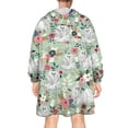 thumbnail image 2 of Maltese Dog and Flower Floral Wearable Oversized Blanket,Wearable Blanket Hoodie for Adults,Cozy Hooded Blankets with Super Pockets,Super Warm Fuzzy Pullover for Women & Men, 2 of 6