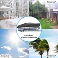thumbnail image 6 of Boat Cover, 20-22ft Waterproof Trailerable Cover, Heavy Duty 600D Marine Grade Outboard Cover, UV Resistant for Bass Boat, Fits Bayliner V-Hull Tri-Hull Fishing Runabout Boat, Black, 6 of 7