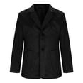 thumbnail image 3 of Wyobmus Mens Suede Leather Jacket Velvet Blazer Sport Coat Solid Slim Fit Suit Jacket Black, 3 of 4