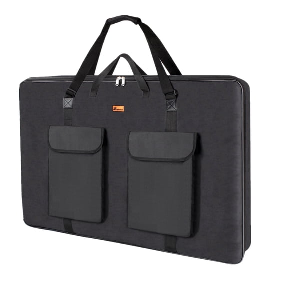 TreochtFUN Portfolio folder for artwork, artist Portfolio Case 23 X 31.5 In, Portfolio Bag A2 With Shoulder Strap, Art Carry Bag For Large Drawing Paper Post Board Supplies .(Black)