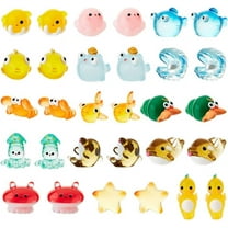 30Pcs 15 Styles Resin Display Decoration Lovable Marine Animal Figurines Miniature Ocean Themed Resin Animals Mini Sea Figures