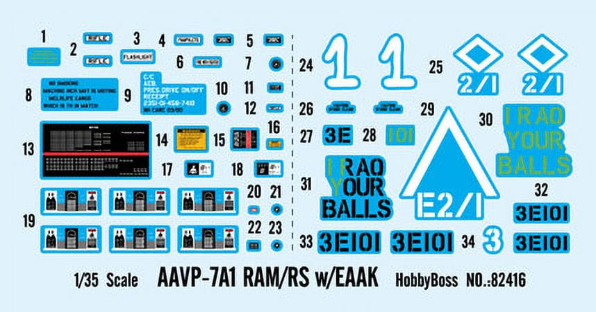 Hobby Boss AAVP-7A1 RAMS with EAAK Vehicle Model Building Kit