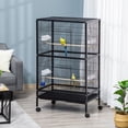 thumbnail image 2 of PawHut Bird Cage Parrot Macaw Finch Cockatoo Flight Cage Black, 2 of 9