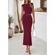 thumbnail image 3 of Conjunto de Falda PRETTYGARDEN Top Corto y Falda Maxi Rojo Vino M, 3 of 9